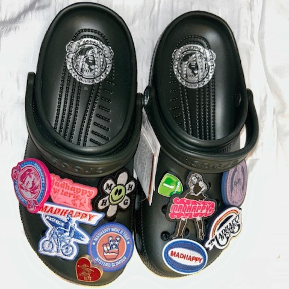 MADHAPPY CROCS M7/W9 Black New w/tags & box